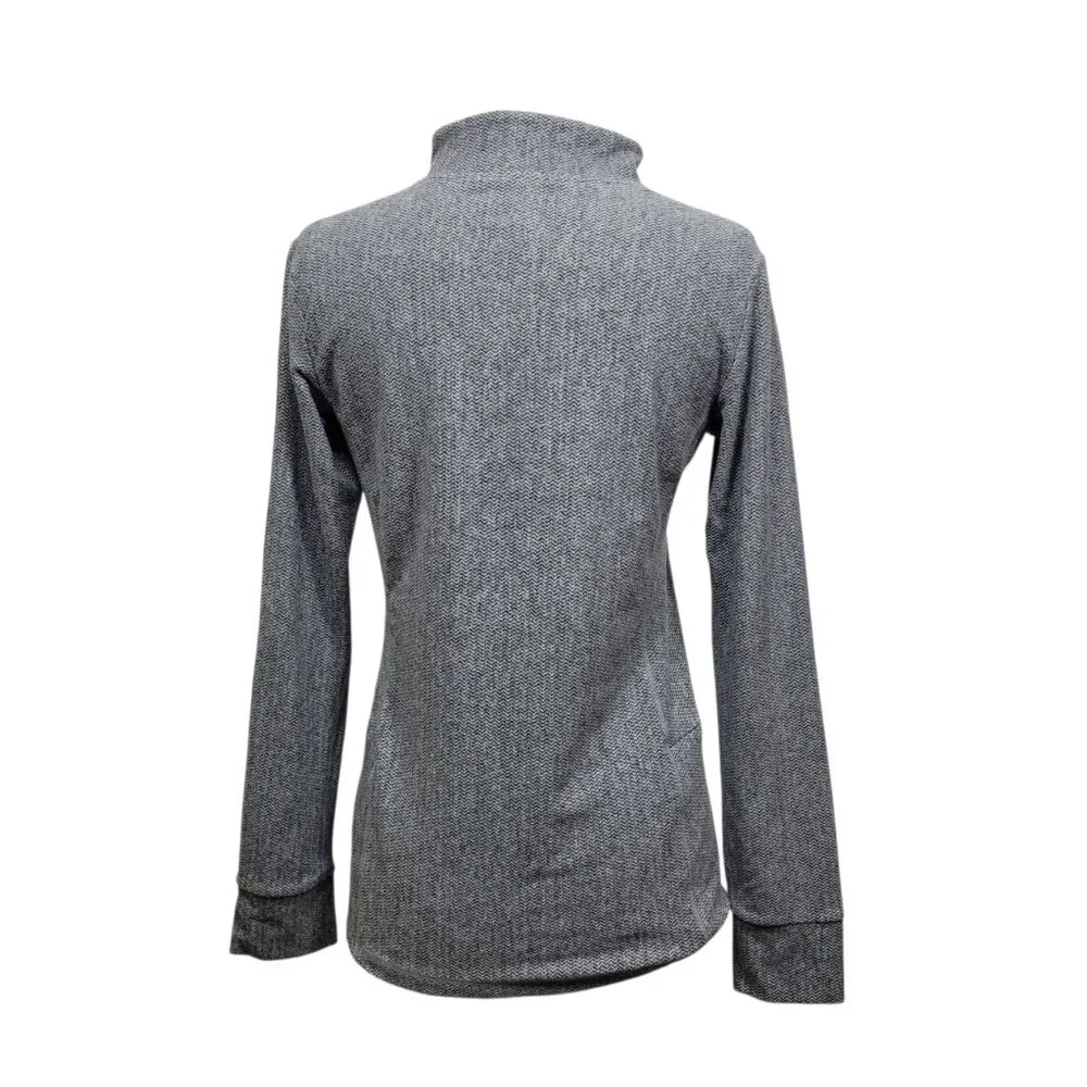 Senita Athletics Gray Quarter Zip Pullover Women’s Size Small Running Top - Picture 6 of 10